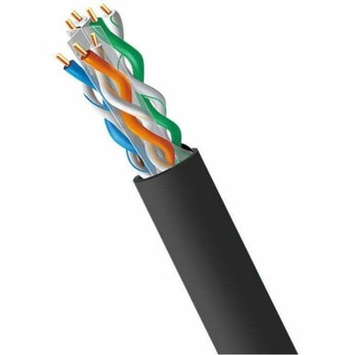 1000FT CAT6 CMR CABLE 24AWG 4PAIR UTP COPPER SOLID CORE - BLACK