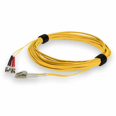 AddOn 2m ST to LC Yellow OM4 Duplex OFNR (Riser-Rated) Fiber Patch Cable