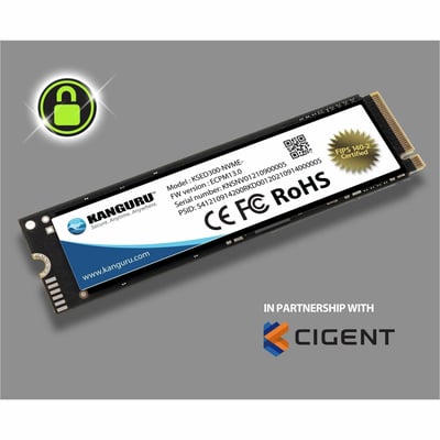 Kanguru Defender&reg; Opal SED300&trade; FIPS 140-2 Certified, M.2 NVMe Internal Self-Encrypting SSD - Kanguru Data Defense&trade; by CIGENT&reg;, 500G