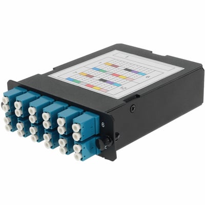 AddOn 4-Bay Cassette 24-Fiber MPO In, 12 LC Duplex Out, Single-mode Duplex OS2 - MPO Type A