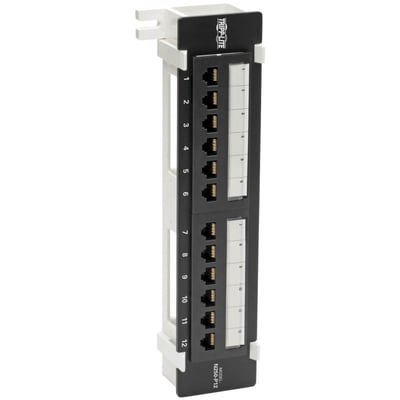Tripp Lite by Eaton Cat6 Wall-Mount 12-Port Patch Panel - PoE+ Compliant 110/Krone 568A/B RJ45 Ethernet TAA