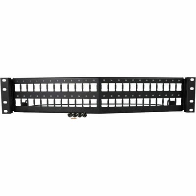 Ortronics HDJ series 48 port 2 RU unloaded angled panel