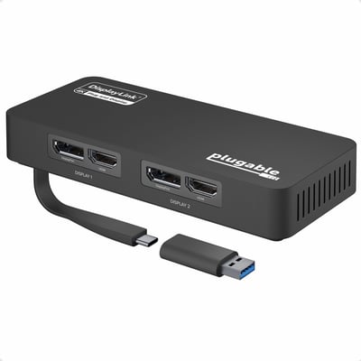 Plugable 4K DisplayPort and HDMI Dual Monitor Adapter For USB 3.0 & USB-C