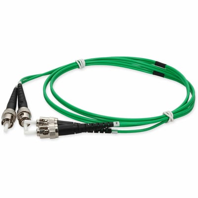 AddOn 1m ST to ST Green OS2 Duplex OFNR (Riser-Rated) SMF Fiber Patch Cable