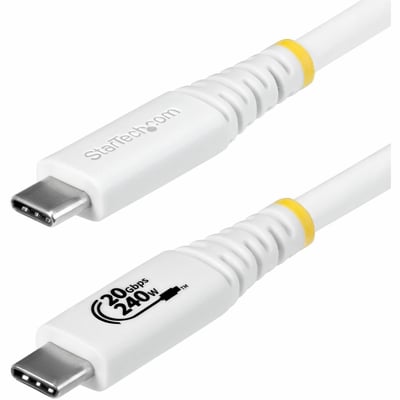 6FT USB4 CABLE WHITE USB-IF CERTIFIED 4K120/DP2.1/240W/20GBPS