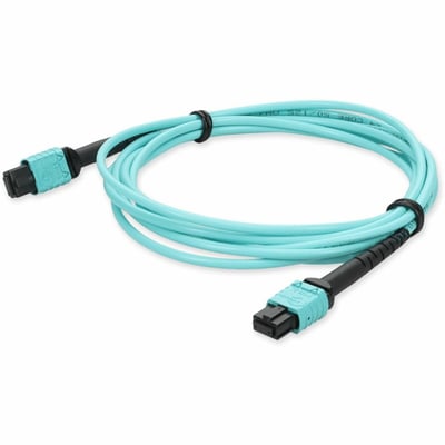 AddOn 10m MPO/UPC to MPO/UPC Aqua OM4 OFNR (Riser-Rated) 24-Strand Type-A (Straight) Fiber Patch Cable