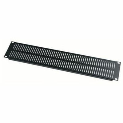 Middle Atlantic Vented 2RU Steel Rack Panel with 17% Open Area - 12 Pack - Black