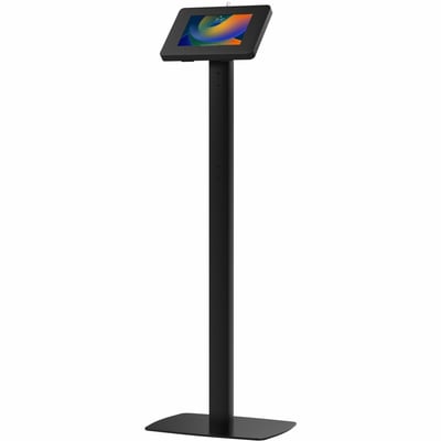 CTA Digital Premium Thin Profile Floor stand w/ Small Universal Security Enclosure (Black)