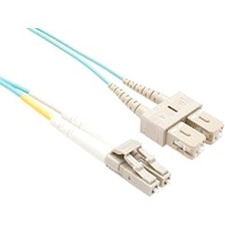 UNC OM4 LC TO SC FIBER OPTIC CABLE, AQUA 50/125UM DUPLEX MULTIMODE FIBER DESIGNE
