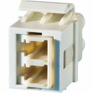 Ortronics 1-LC (2 Fibers) Fiber Keystone Module, Beige Adapter, Red Housing