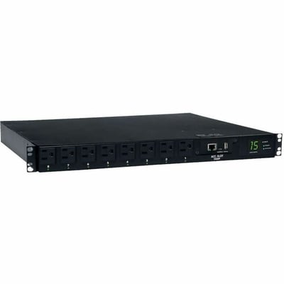 Tripp Lite by Eaton PDU 1.4kW Single-Phase Switched Automatic Transfer Switch PDU 2 120V 5-15P 15A Inputs 8 5-15R Outputs 1U TAA