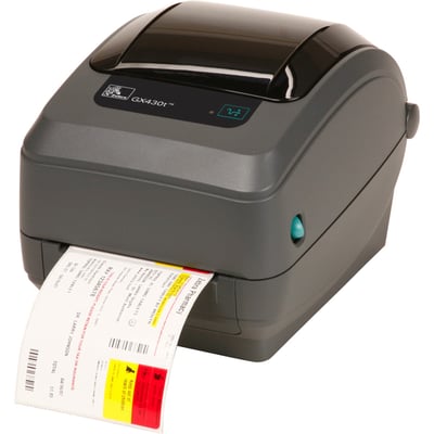 Zebra GX430t Desktop Direct Thermal/Thermal Transfer Printer - Monochrome - Label Print - USB - Serial - Wireless LAN - With Cutter
