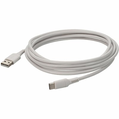 AddOn 2m (6.6ft) USB C Male to USB A 2.0 Male Sync and Charge White Cable