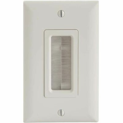 Sanus In-Wall Cable Management Brush Wall Plate - Antique White