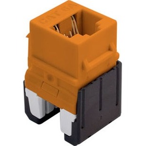 On-Q Quick Connect Cat 6a RJ45 Keystone Insert, Orange (M10)