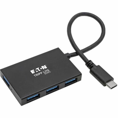 Tripp Lite by Eaton 4-Port USB-C Hub USB 3.x (5Gbps) 4x USB-A Ports Aluminum Housing Black