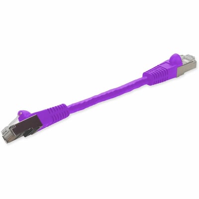 AddOn 6in Violet CAT 6 Shielded PVC Ethernet Cable Snagless Easy Clear Boot RJ-45 M/M