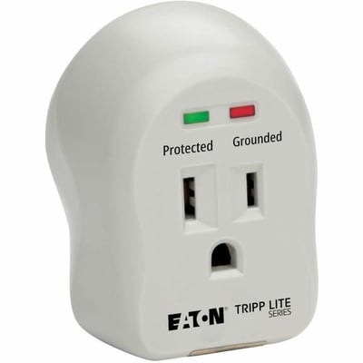 Eaton Tripp Lite Series 1-Outlet Personal Surge Protector, Direct Plug-In, 600 Joules, 2 Diagnostic LEDs