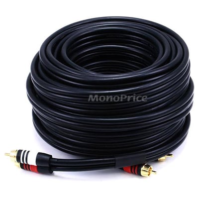 RCA PLUG/2 RCA PLUG M/M CABLE-BLK 50FT