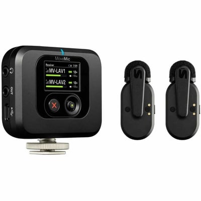 SHURE MOVEMIC TWO KIT WIRELESS LAV MICS W/ CAM RECEIVER