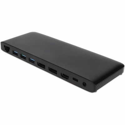 AddOn USB C 3.1, 4x USB A 3.0, 2x Displayport, 1x HDMI, SD Card Slot, with Audio and Ethernet, Black Docking Station