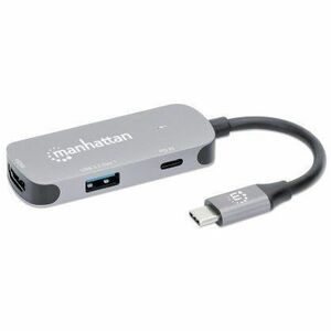 USB-C Dock/Hub, Ports (x3): HDMI, USB-A and USB-C, With Power Delivery (100W) to USB-C Port (Note add USB-C wall charger and USB-C cable needed), Universal for all devices, All Ports can be used at the same time, Aluminium, Space Grey, 3 Year Warranty