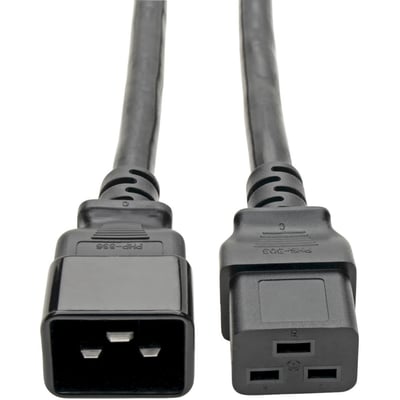 Eaton Tripp Lite Series Power Extension Cord, C19 to C20 - Heavy-Duty, 20A, 250V, 12 AWG, 2 ft. (0.61 m), Black