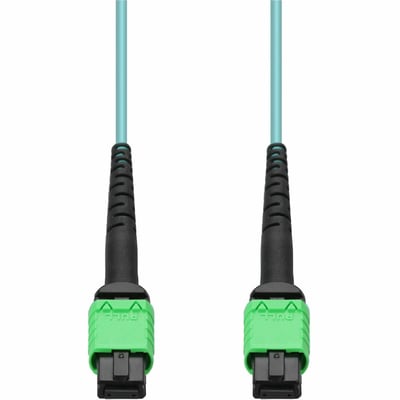 AddOn 3m MPO/APC to MPO/APC Aqua OM4 OFNR (Riser-Rated) 16-Strand Fiber Patch Cable