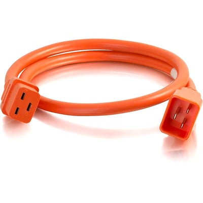 C2G 2ft 12AWG Power Cord (IEC320C20 to IEC320C19) - Orange