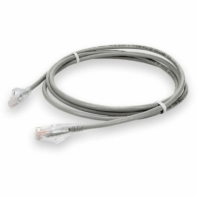 AddOn 0.5m Gray CAT 6 Plenum-Rated Ethernet Cable Snagless Bubble Boot RJ-45 M/M