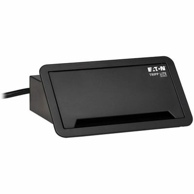 Tripp Lite by Eaton Power It! 2-Outlet In-Desk Power and Charging Dock - 4x USB-A, USB-B, HDMI, RJ11, RJ45, 10 ft. Cord, Antimicrobial Protection, Black