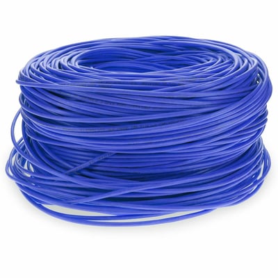 AddOn 1000ft Non-Terminated Blue CAT 6 Shielded Plenum-Rated Bulk Cable