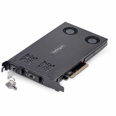DUAL M.2 NVME SSD TO PCIE X8 REMOVABLE MOBILE RACK/BACKPLANE