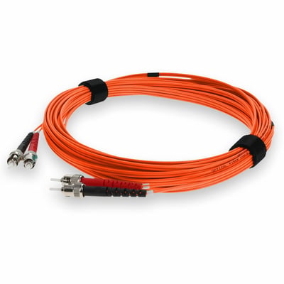AddOn 10m ST to ST Orange OM4 Duplex OFNR (Riser-Rated) Fiber Patch Cable