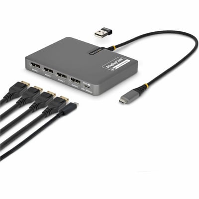 USB-C QUAD-MONITOR WORKSTATION ADAPTER 4K 60HZ DISPLAYPORT PD