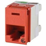 Ortronics Clarity 6 Panel Jack, Rear Load, T568A/B, 180 Deg, Red