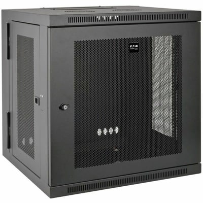 Tripp Lite by Eaton SmartRack 12U Low-Profile Switch-Depth Wall-Mount Small Rack Enclosure Hinged Back