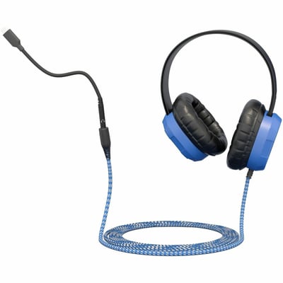 MAXCases Extreme Headset w/braided cable, inline volume control and built-in microphone w/USB-C connector (Black)
