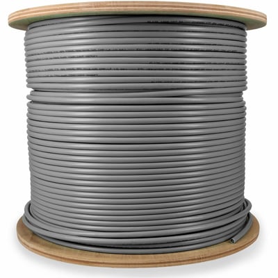 AddOn 1000ft Non-Terminated Gray CAT 6A Shielded Plenum-Rated Bulk Cable