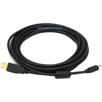 USB 2 A M TO MINI-B MALE 28/24AWG 15FT