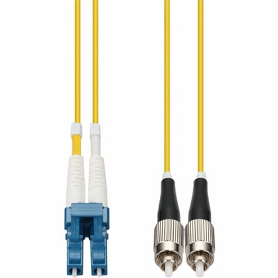 AddOn 50m LC to FC Yellow OS2 Duplex OFNP (Plenum-Rated) SMF Fiber Patch Cable