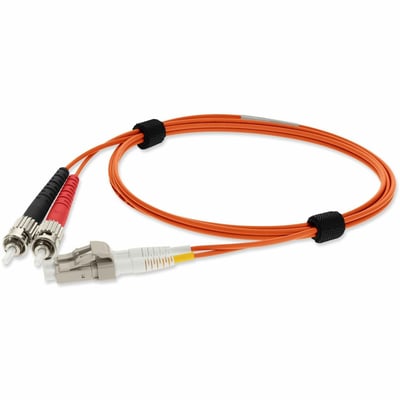 AddOn 3m ST to LC Orange OM1 Duplex OFNP (Plenum-Rated) MMF Fiber Patch Cable