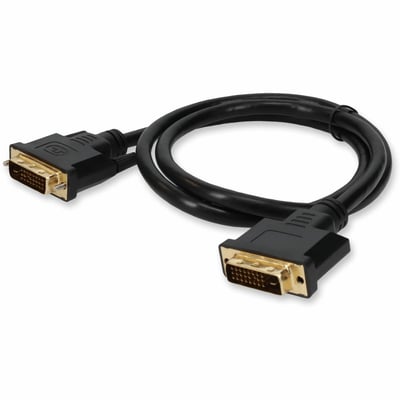 1ft DVI-D Dual Link (24+1 pin) Male to DVI-D Dual Link (24+1 pin) Male Black Cable For Resolution Up to 2560x1600 (WQXGA)