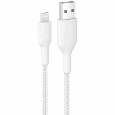 A - LTG CBL BRAIDED PCR 2M WHITE 15-RETAIL BOX (PLASTIC FREE)