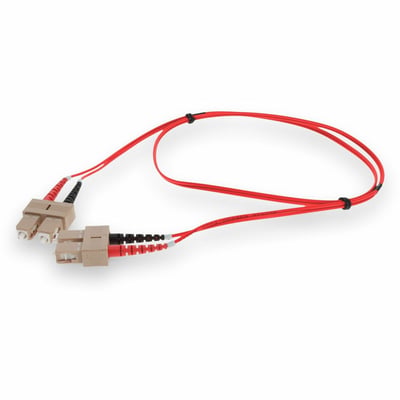 AddOn 1m SC to SC Red OM4 Duplex OFNR (Riser-Rated) Fiber Patch Cable