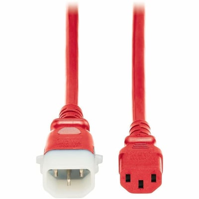 PDU POWER CORDS C13 P-LOCK C14 HEAVY-DUTY 15A 250V 3FT RED 6 PACK