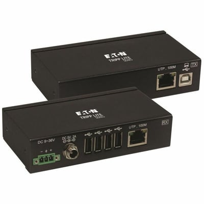 Tripp Lite by Eaton 4-Port Industrial USB over Cat6 Extender ESD Protection PoC - USB 2.0 Mountable 330 ft. TAA