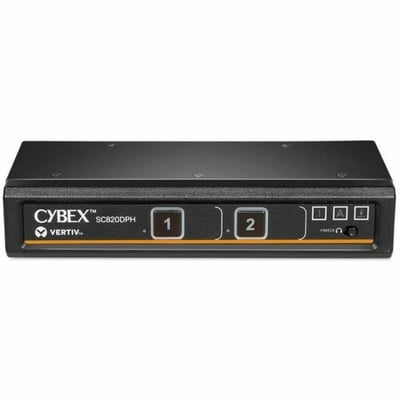 VERTIV Cybex SC820DPH-400 KVM SwitchboxVertiv Cybex SC800 Secure KVM | Single Head | 2 Port Universal DisplayPort | NIAP version 4.0 Certified (SC820DPH-400)