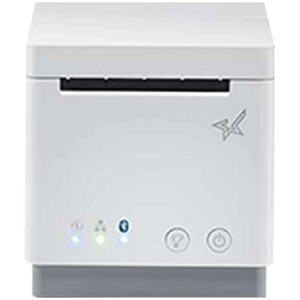 Star Micronics mC-Print21LBi, Ethernet (LAN), USB, CloudPRNT, SteadyLAN&acirc;"ÃÂ¢, Lightning, Bluetooth (MFi), Peripheral Hub - 2" Thermal Receipt Printer - 100 mm/sec - Monochrome - Auto Cutter - White Color - External Power Supply Included