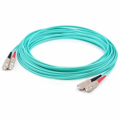 AddOn 8m SC to SC Aqua OM4 Duplex LSZH Fiber Patch Cable